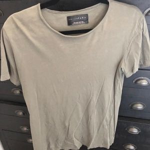 Zara Olive Green Muscle T-shirt in Small